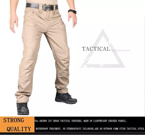 Mens Cargo Work Pants Water Resistant Elastic Tactical Trousers Combat Workwear - Picture 26 of 28