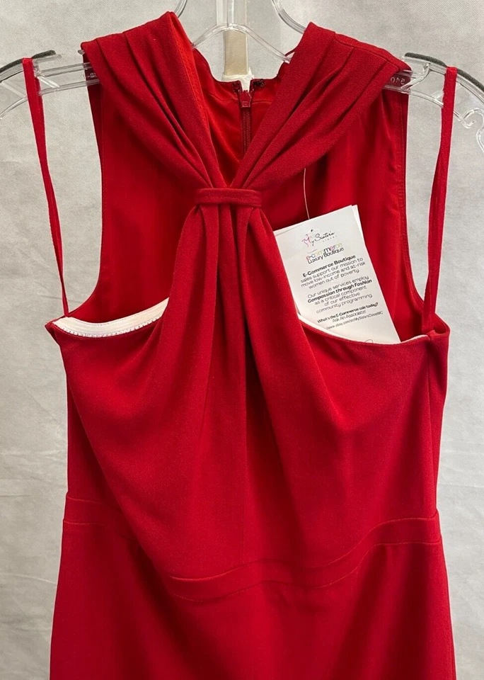 Worth New York Red Halter Rayon Dress Size 4 - Image 2 of 4