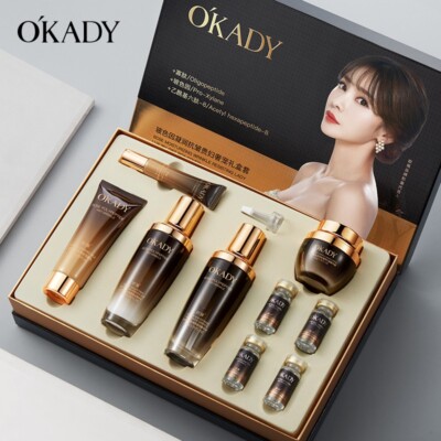 Gesichtsset Feuchtigkeitsspendend Gold Glowing Whitening Hautpflege Set Anti-Aging 24k Gold