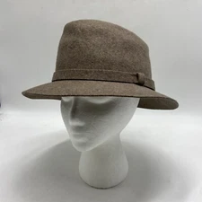 Vintage BROWN FELT PEDIGREE FIFTH AVE Fedora Hat Wool 7 1/4