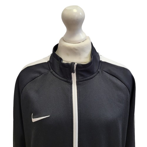 Nike Black White Zipped Tracksuit Top UK Boy's Size XL I187 - Picture 2 of 6