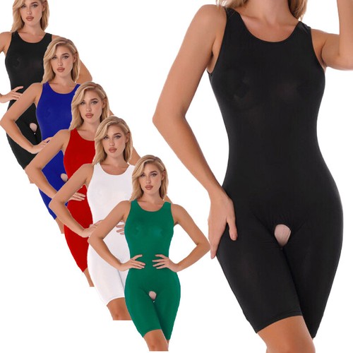 Women's Open Crotch Bodysuit Shapewear Tummy Control Shaper Shorts  Jumpsuits | eBay