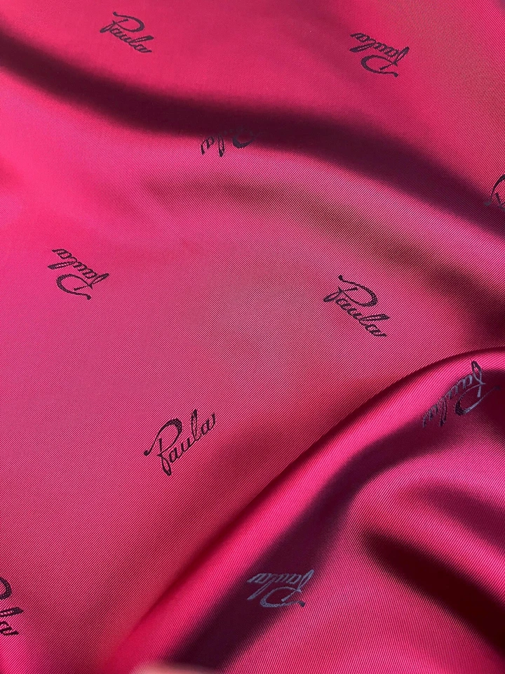 Tela de forro de chaqueta borgoña de lujo - Jacquard "Paula" monograma Foto 4 de 4