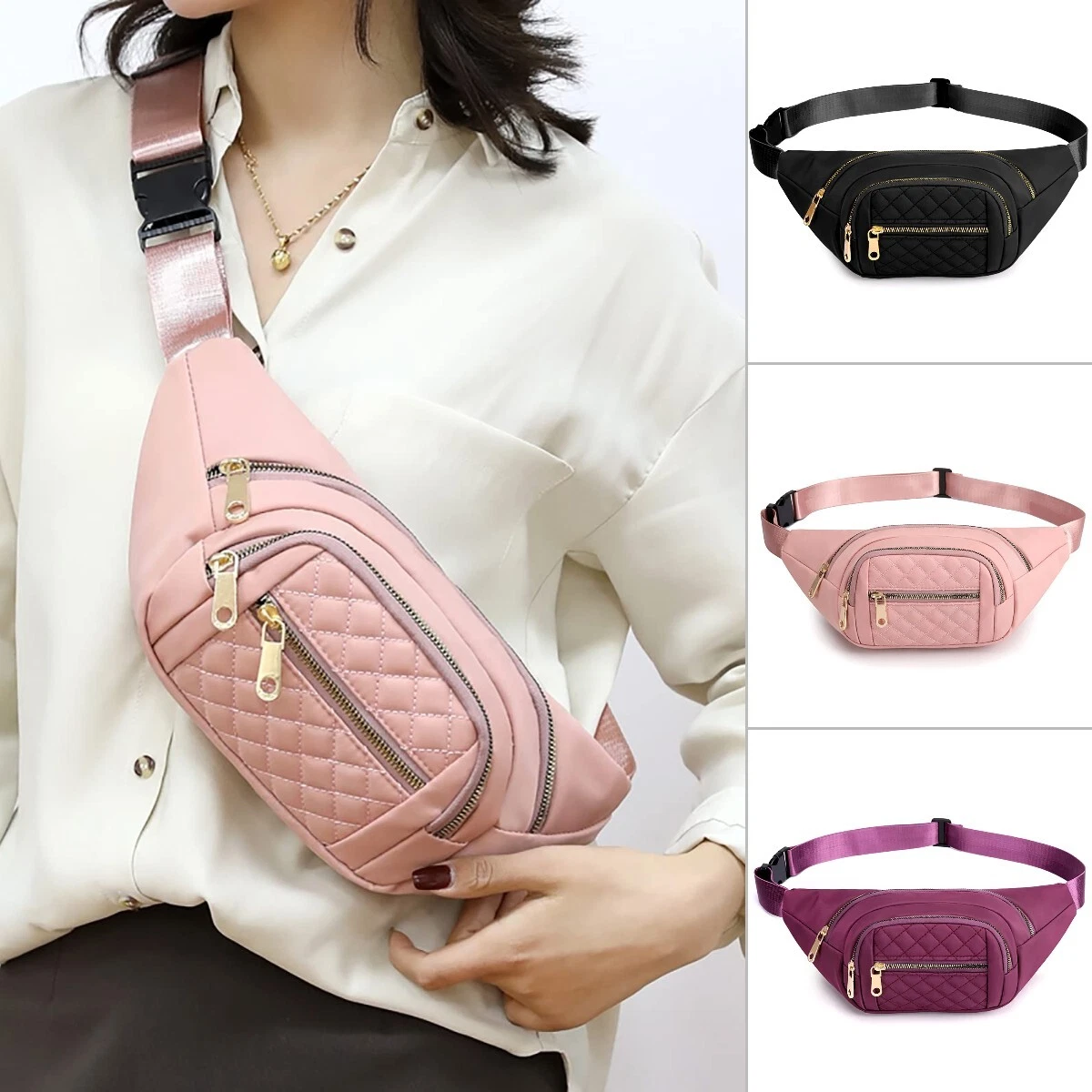 Fanny Pack Waterproof Waist Belt Bag Pouch Chest Sling Crossbody bags for  Women