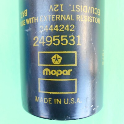 NOS MOPAR 1956-74 IGNITION COIL P/N 2495531 12 VOLT ALL