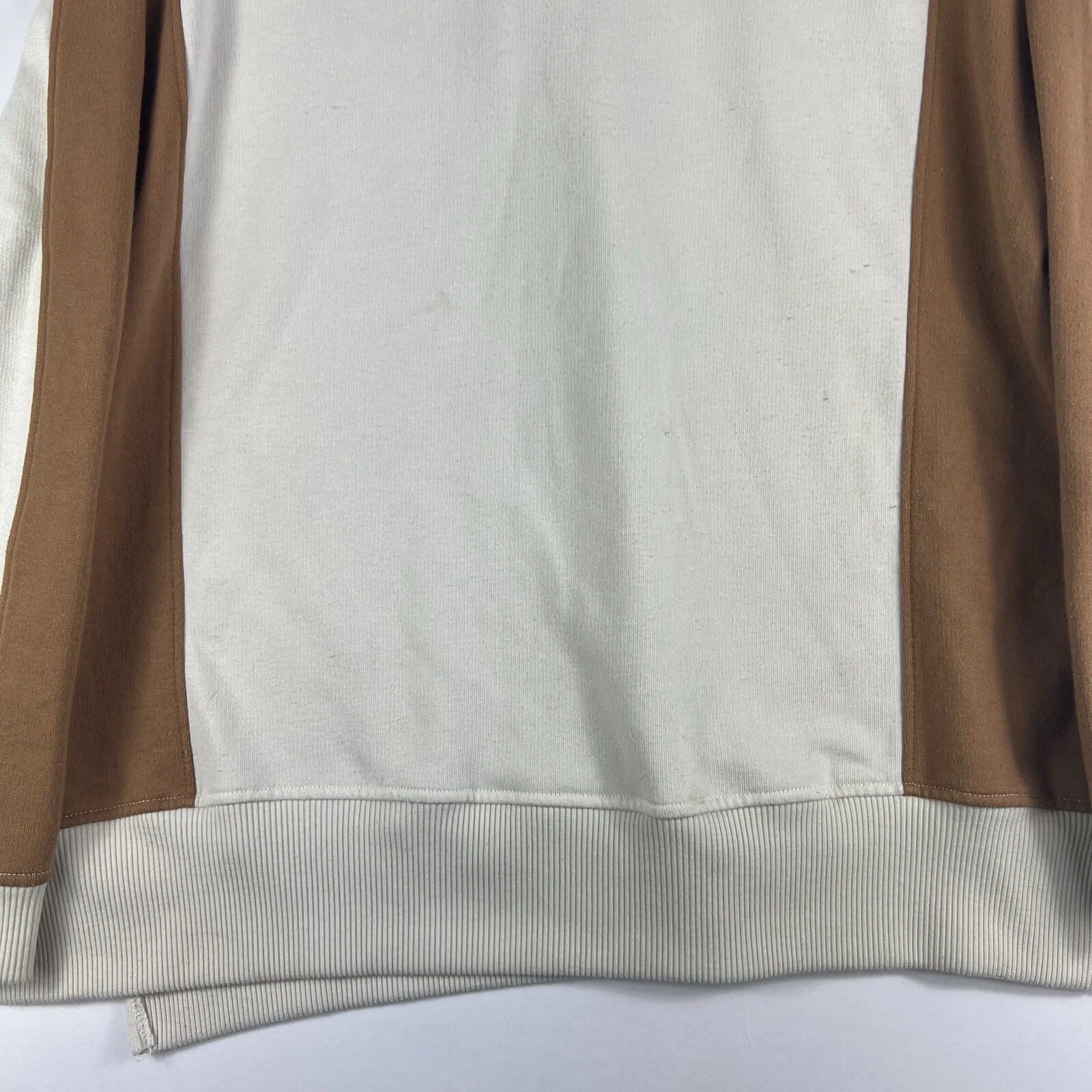OFF WHITE Zara Felpa con Cappuccio Adulto Panna Marrone Crop Hoodie Donna Small A17