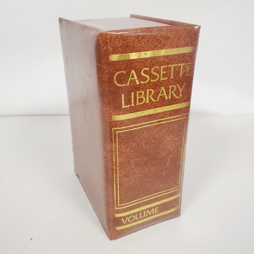 Vintage Cassette Audio Tape Library Book Style Case Holder Brown Gold. Pls read - Picture 3 of 13