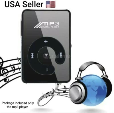 Fashion Clip Mini USB MP3 Music Media Player Micro SD TF Card Up to 32GB Black
