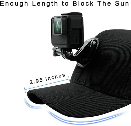 Action Cameras Head Mount Hat for GoPro 5 Hero 9/8/7/6/5/4/3 Plus/3/2/1/DJI OSMO - Picture 3 of 8
