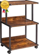 Printer Stand with Storage Shelf,3 Tier Printer Table with Wheels,Printer Cart f