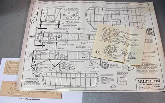 R&N Model Airplane Plans (FF): Bleriot XI 1/12 Scale 26" Wingspan - Image 2 of 4