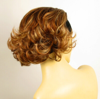 Perruque Synthétique Bouclée - Châtain Cuivré Méché Blond - Avec Bandeau - Neuf Avec étiquettes