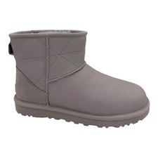 UGG CLASSIC MINI PEARLIZED LEATHER PALE SMOKE SHEEPSKIN WOMEN'S BOOTS SIZE US 8