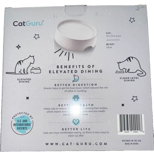 Cat Guru Elevated Raised Food Table for Cat Bowl Dish Non Slip Pet Feeding - Picture 2 of 5