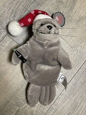 Vintage W/Tags Coca Cola Christmas Plush Seal Bean Bag Santa Hat Bottle of Coke