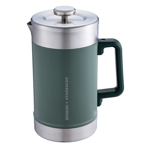 STARBUCKS Taiwan STANLEY Vacuum Press Pot White/Green Stainless Steel JAPAN NEW - Picture 3 of 27