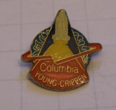 NASA SPACE SHUTTLE COLUMBIA STS-1 YOUNG GRIPEN vintage pin badge Z8J