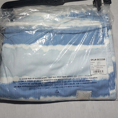 NEU Lands End gestreifte Kordelzug gefütterte Herren Badehose Größe 4XLT - Bild 4 von 5