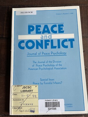 Peace and Conflict - Journal of Peace Psychology PB (Vol 4, No 2 1998)