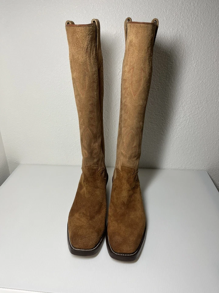 Высокий Paul Bond Western Custom мужские ботинки 11AA узкий стержень замши C описание - D - Изображение 2 из 4