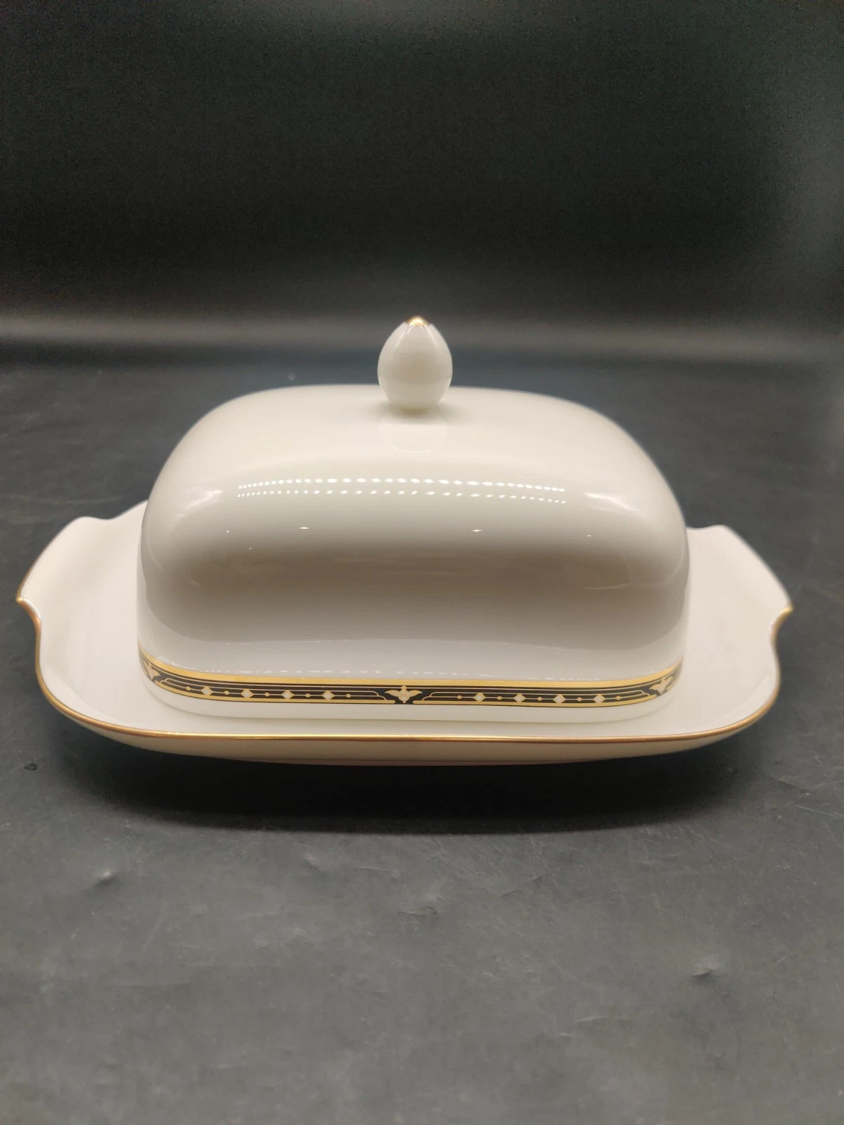 Heinrich, Villeroy & Boch, Porcelain, Bone China, Butter Dish, Gold Rim - A.1.8