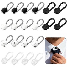 20 Pcs Collar Extenders Elastic Neck Button Extenders for Shirts Pants Jeans