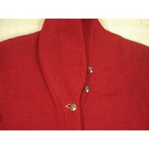 Fits M Vintage Shawl Collar Knit Long Cardigan Sweater Jacket 10s 20s 30s - Afbeelding 4 van 7