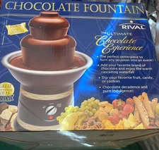 RIVAL Chocolate Fountain 3 Tier CFF5 2005 3-5lb Chocolate Fondue Party NEW