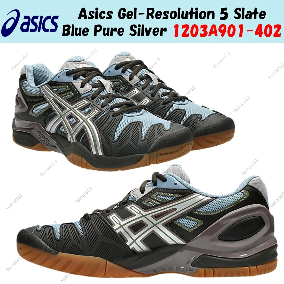 Asics Gel Resolution 9 Black Blue for sale | eBay