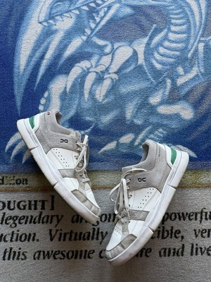 On The Roger Clubhouse Suede Leather Sneaker White Green Cloudtec Mens 10.5