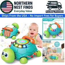 Musical Turtle Baby Toy with Lights for Crawling & Learning (6-12 )