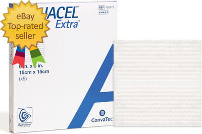 AQUACEL Extra 6''X6'' Hydrofiber Absorbant Dressing for Moderate to Highly Wounds