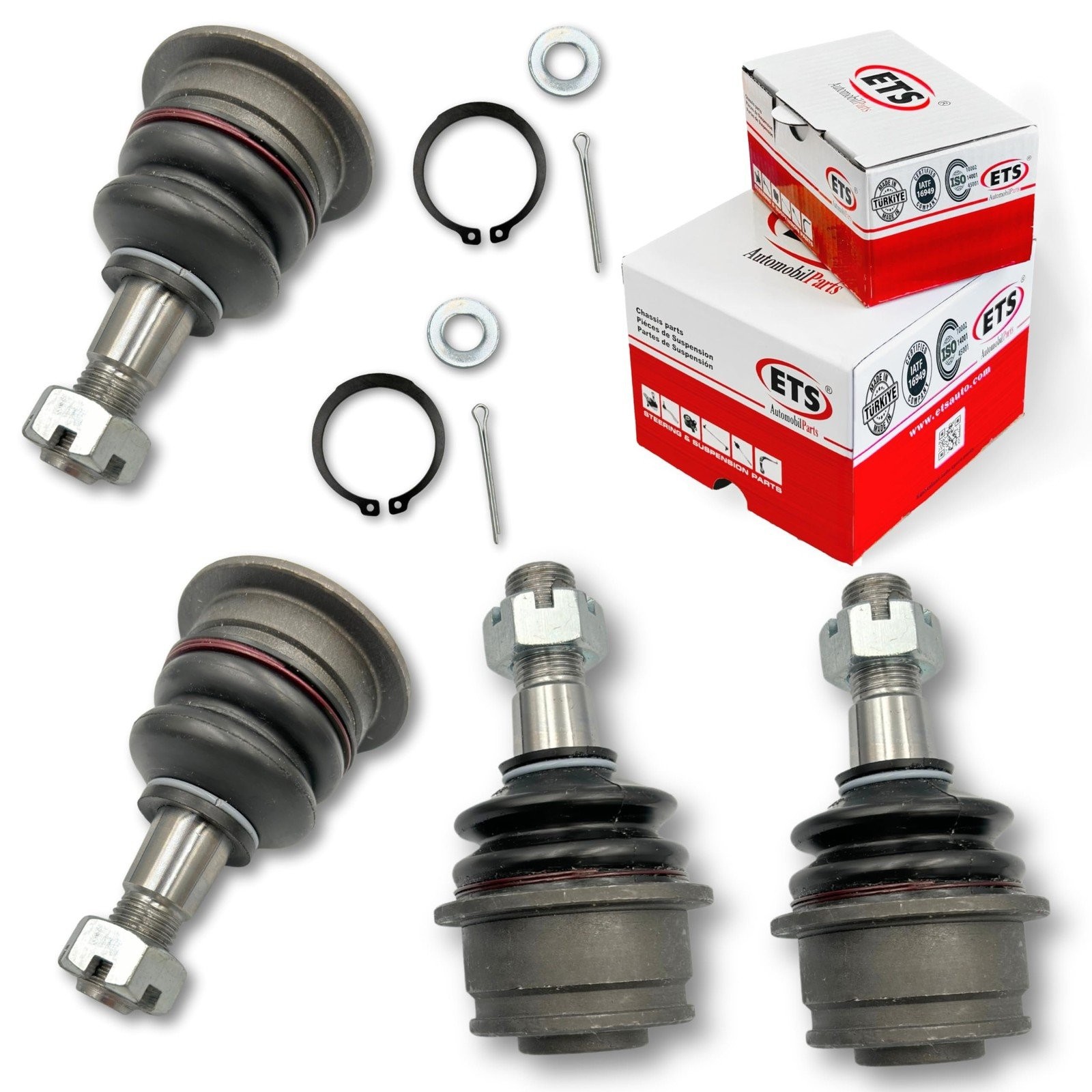 ETS 4Pc Front Lower Upper Ball Joint Kit K500224 K500018 Fits Sequoia Tundra