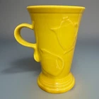 FIESTA Homer Laughlin Yellow 6" tall Embossed Cappuccino Latte Mug