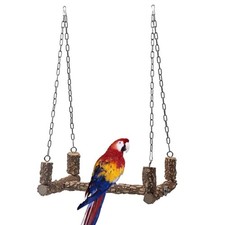 Bird Perch Wooden Stand Chew Wooden Toy Ring For Birds Natural Parrot Swing