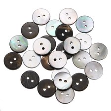25Pcs Shell Buttons 2 Hole Mother of Pearl Button 12.5mm Sewing Buttons Black