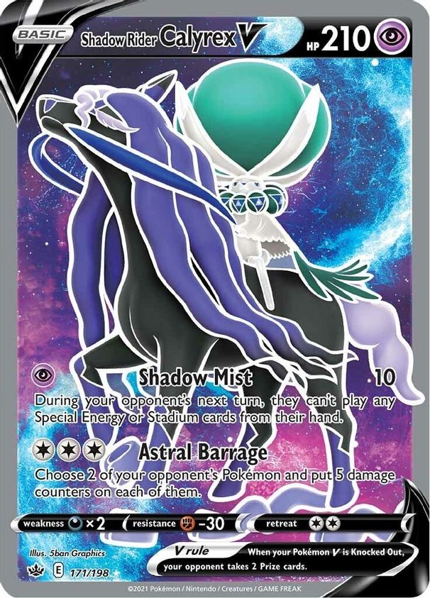 Shadow Rider Calyrex V - 171/198 - Pokemon Chilling Reign Full Art Ultra Rare NM