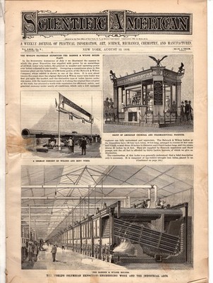 1893 Scientific American  August 12 - Weehawken NJ; Python and egg; Stilt Race