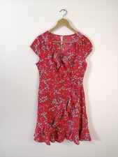 Vintage Stella Morgan Womens Dress Floral Short Cap Sleeve Short Size 10 Red Mix