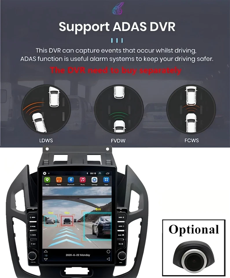 Android Carplay Car Stereo Radio GPS & Camera For Ford Transit Connect 2014-2018 Foto 4 de 4