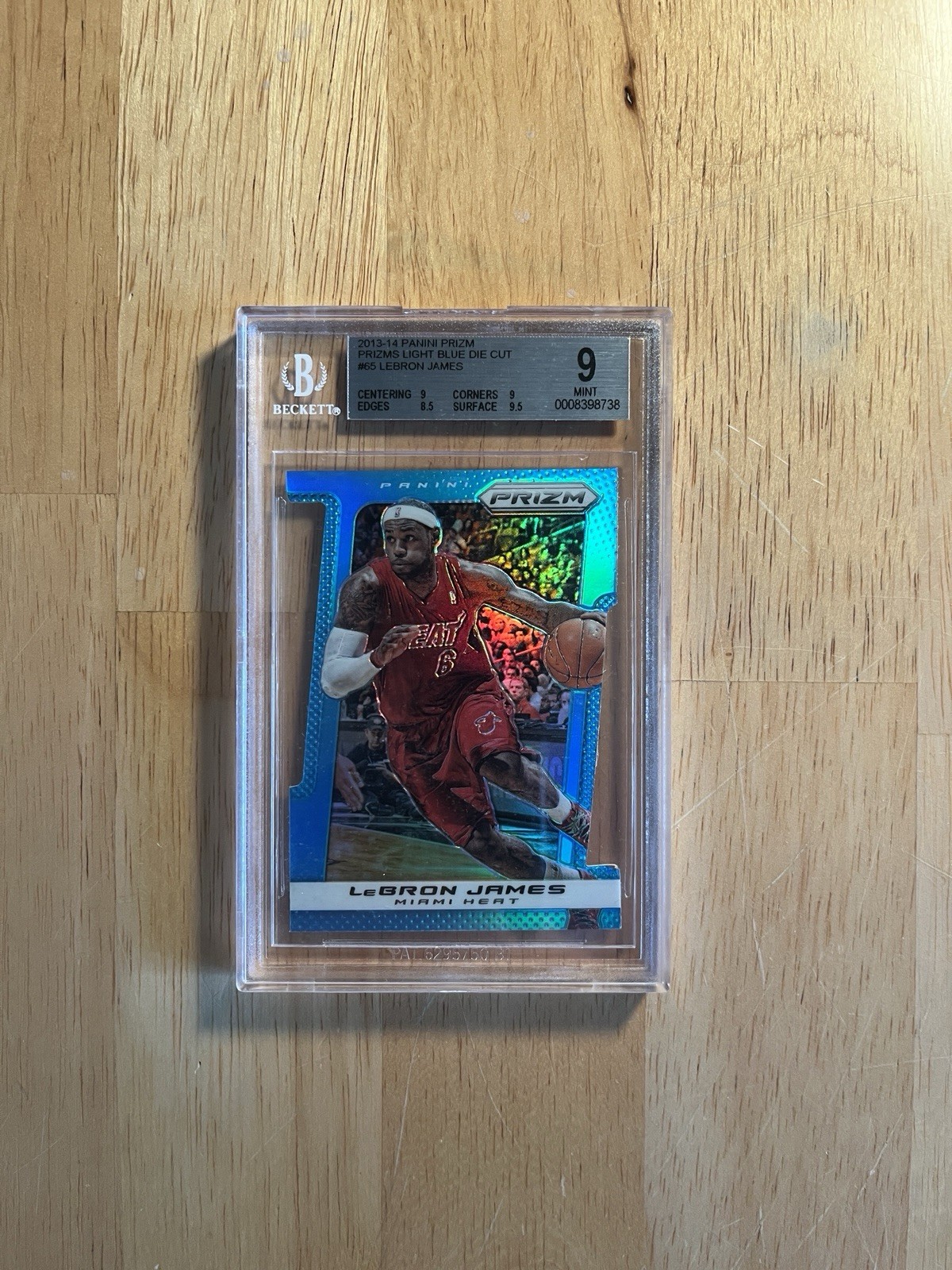 Panini 2013-14 Prizm LeBron James #65 Light Blue Die-Cut Prizm /199