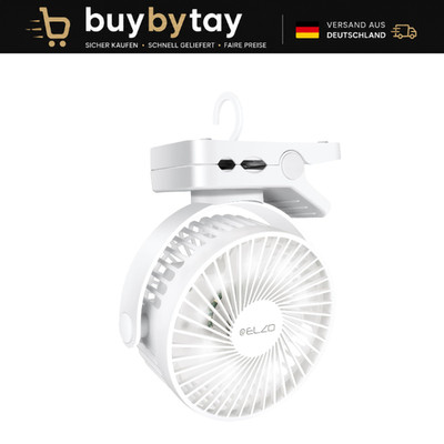 Camping Ventilator 12000mAh Wiederaufladbar USB Mini 360° Drehung Leise mit LED