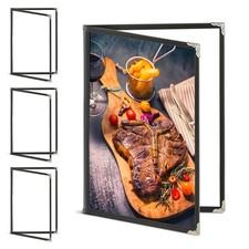 4Pack Menu Covers 8.5 X 11 Inch,Menu Holder 2 Page 4 View Transparent Restaur...