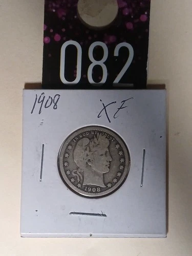 1908 Barber Silver XF Quarter Beautiful Coin