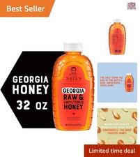 Pure Raw Unfiltered Honey 32oz Squeeze Natural Sweetener for Breakfast