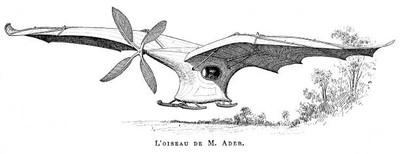 Clement Aders flying bird Eole Wingspan of 15m made of wood alumin- Old Photo