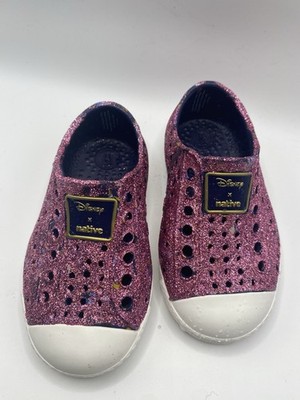 Kids Native Disney Glitter Shoes Size C5 Slide On Sneakers