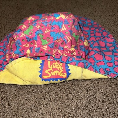 Vintage Disney Kids Lion Lil Simba Hat Pink GRE Yellow Cotton 90s Retro