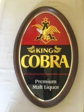 1988 Anheuser-Busch King Cobra Premium Malt Liquor 15x23 Oval Mirror/Sign