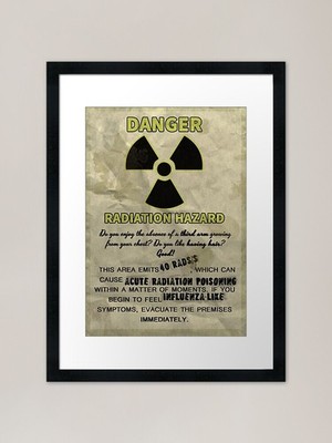 STRAHLENGEFAHR PSA Gerahmtes Kunst Pri Gerahmtes Wandbild Poster Leinwanddruck Bild